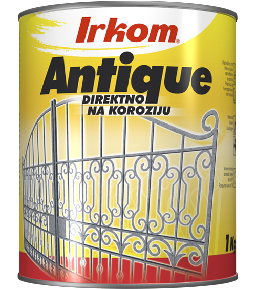ANTIQUE je dekorativni zaštitni premaz za metal, sa dodatkom sitnih metalnih opiljaka, koji se nanosi direktno na koroziju. Izrađen je na bazi alkidnih smola, organskih i neorganskih pigmenata i rastvarača i specijalnih aditiva koji omogućavaju nanošenje direktno na rđu. Koristi se za zaštitu metala, a poseban izgled daje ogradama od kovanog gvožđa. Namenjen je za unutrašnju i spoljašnu upotrebu.